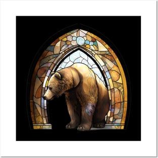 Grizzly Bear Stained Glass Posters and Art